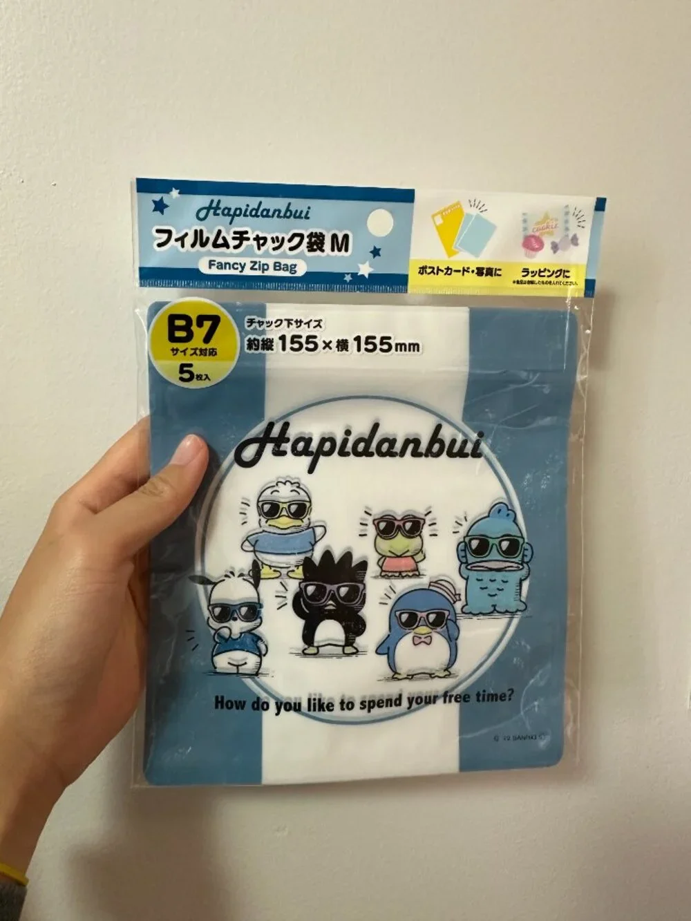 Sanrio B7 Zip Plastic Bag M - Mixed Characters - 5 pcs